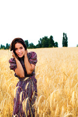 Girl at the wheat field