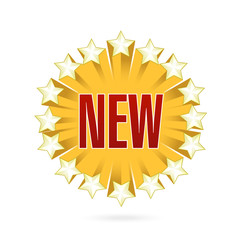 golden sign of word new illustration design