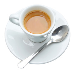 Cup of coffee on a white background