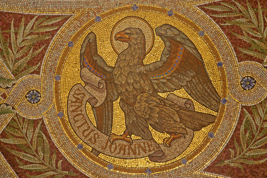 Madrid - Mosaic of eagle as symbol of Saint John the Evangelist
