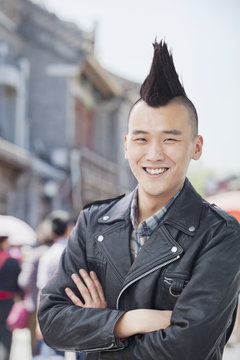 Young man with punk Mohawk portrait