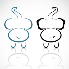 Vector image of an elephant