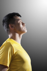 Portrait of athlete, side view