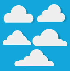 Clouds Vector Illustrations in Paper Style