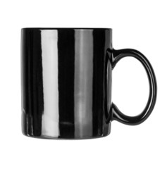 Black mug empty blank for coffee or tea
