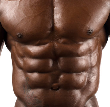 Strong Bodybuilder Man With Perfect Abs