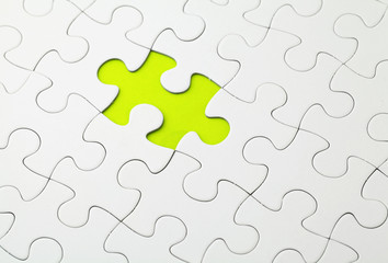 Missing puzzle piece in green color