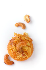 Freshly baked cookies on white