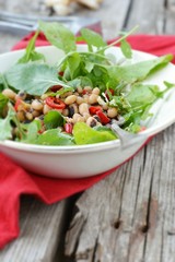 beans and ruccola salad