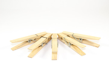 clothespin on white background
