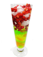 fruit cocktail smoothie with wild strawberry