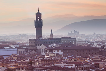 Fototapeta na wymiar Florence skyline at sunrise, Italy