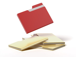 red folder among yellow