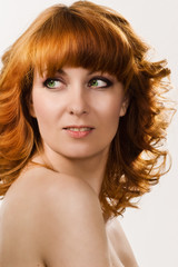 Naklejka premium Beautiful woman with red hair