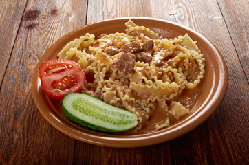  pasta mafalde with  beef