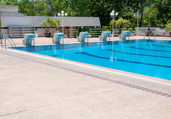 swimming pool and starting places at sport center