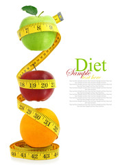 Balanced diet with fruits - obrazy, fototapety, plakaty
