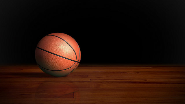 basketball on wood floor 2