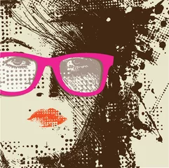 Vlies Fototapete Frauengesicht Frauen mit Sonnenbrille