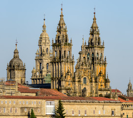 Fototapeta na wymiar Fasada katedry w Santiago de Compostela