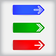 Obraz premium A set of colored arrows made of paper