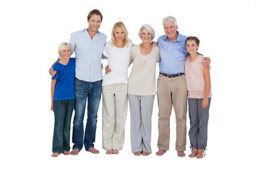 Obraz premium Family standing against a white background