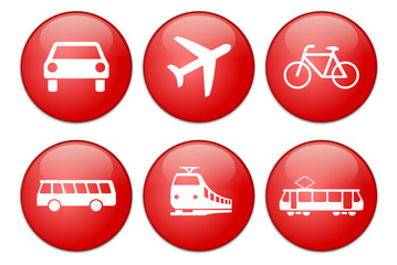 Verkehrsmittel Icon rot