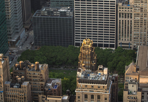 Beautiful Aerial View Of Bryant Park From The Top Of Empire Stat