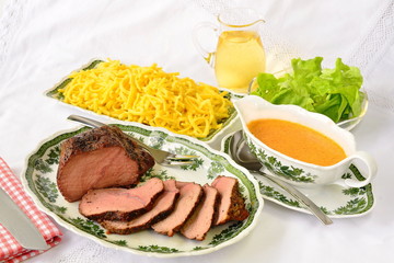 Kalbsbraten mit Spätzle