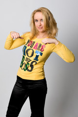 girl in a yellow vest