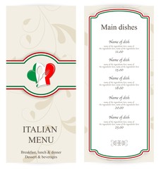 Italian menu
