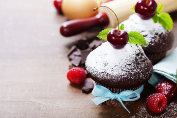 fresh chocolate muffins