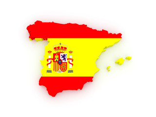 Obraz premium Three-dimensional map of Spain.