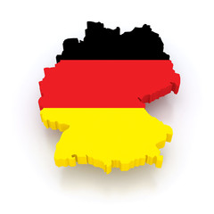 Obraz premium Three-dimensional map of Germany.