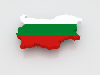 Fototapeta premium Three-dimensional map of Bulgaria.