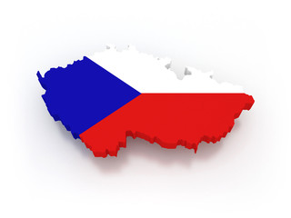 Obraz premium Three-dimensional map of Czech Republic.