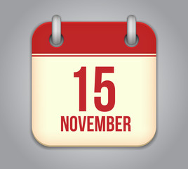 Vector November 15 calendar app icon