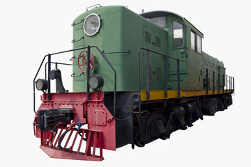 Old green locomotive