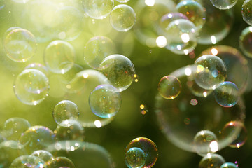 Summer sunlight and soap bubbles