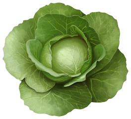 Fototapeta premium green cabbage on white background