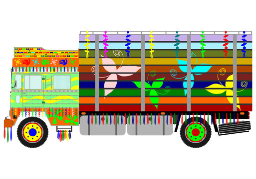 Colorful indian truck