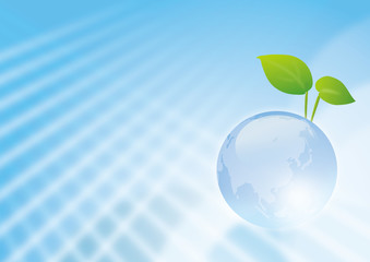 水色の地球と芽
