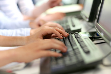 Group of students in computers room