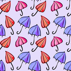seamless pattern colorful umbrellas