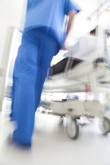 Motion Blur Stretcher Gurney Patient Hospital Emergency