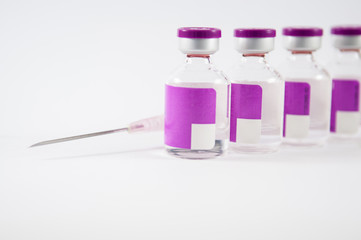 Purple label ampule and disposable syringe