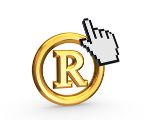 Cursor and copyright symbol.