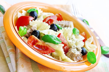 Salad with tuna,pasta and tomatoes