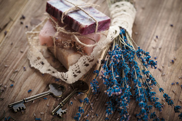 Vintage spa with lavender