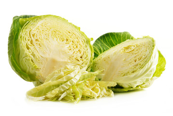 Fresh organic cabbage isolated on white